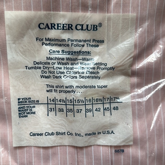 Career Club Men’s Pin Stripe Shirts 16 and 16 1/2 Neck 33 Sleeve BUNDLE OF 2 NIP - Picture 8 of 8